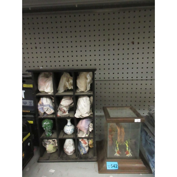 Miniature Curio Cabinet & Butterfly Diorama