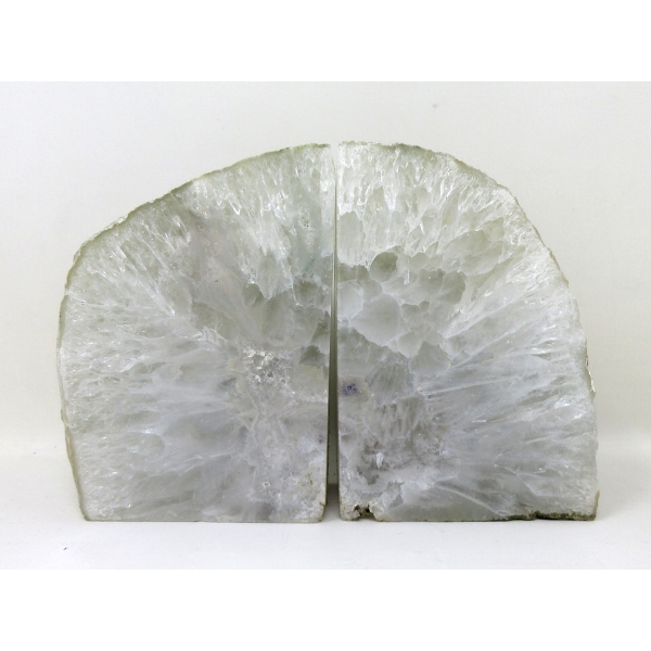 Grey Brazilian Crystal Agate Bookend Set