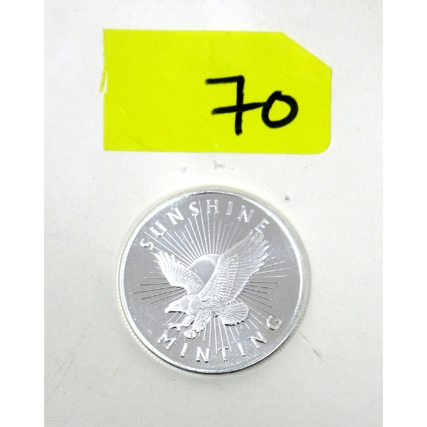 1 Oz .999 Silver Sunshine Minting Round 