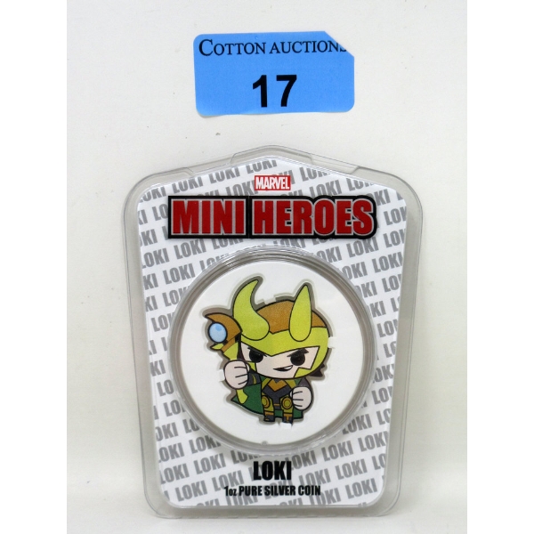 1 Oz .999 Silver 2021 Marvel Mini Heroes: Loki Coin 
