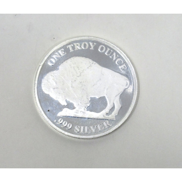 1 Oz .999 Silver Indigenous/Buffalo Round 