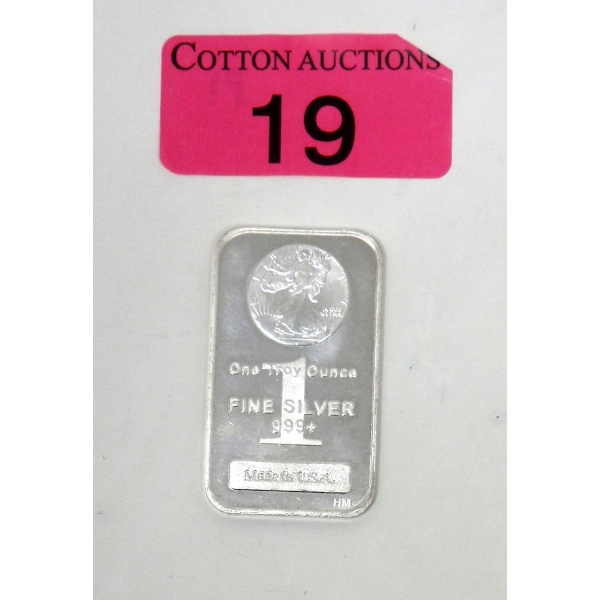 1 Oz .999+ Silver Walking Liberty Bar 