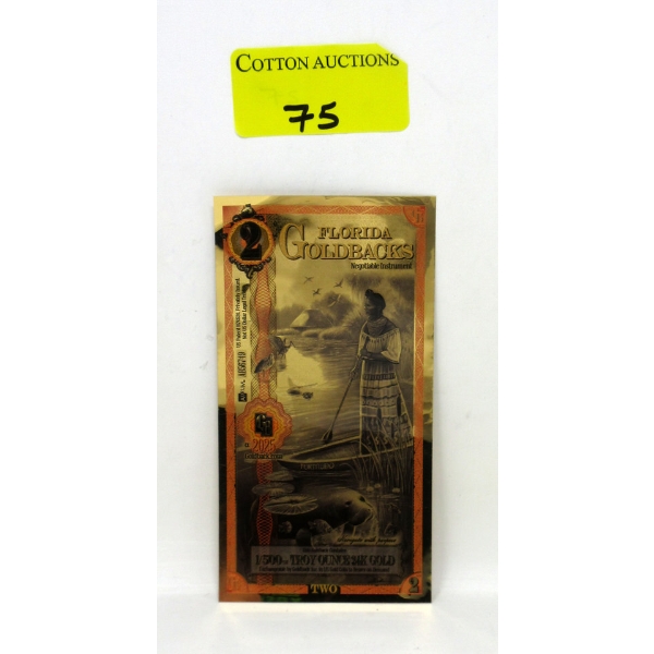 1/500 Oz .9999 Fine Gold Florida Goldback 