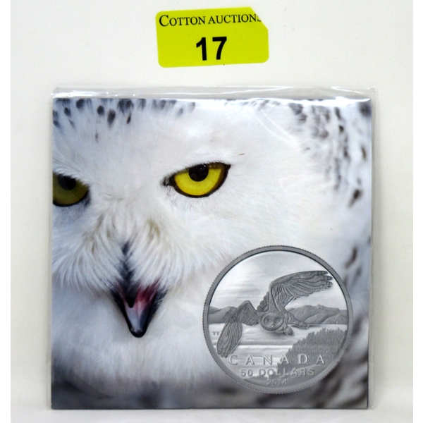 15.87 Gram .9999 Silver 2014 Snowy Owl $50 Coin 
