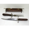 Image 1 : Vintage Asian Carving Set in Rosewood and Brass