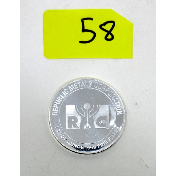 1 Oz .999 Silver RMC Republic Round 