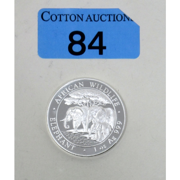1 Oz .999 Silver African Wildlife Elephant Coin 