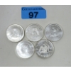Image 1 : 5 x 1 Oz .999 Silver Liberty Bell Rounds