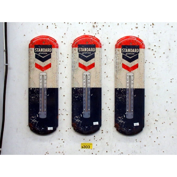 3 New Metal Standard Station Thermometers