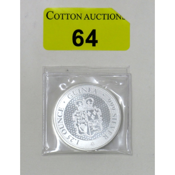 1.25 Oz .999 Silver Guinea 2022 St. Helena Coin 