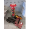 Image 1 : Vintage Tin Truck & Wind Up Car and Electronics Tubes