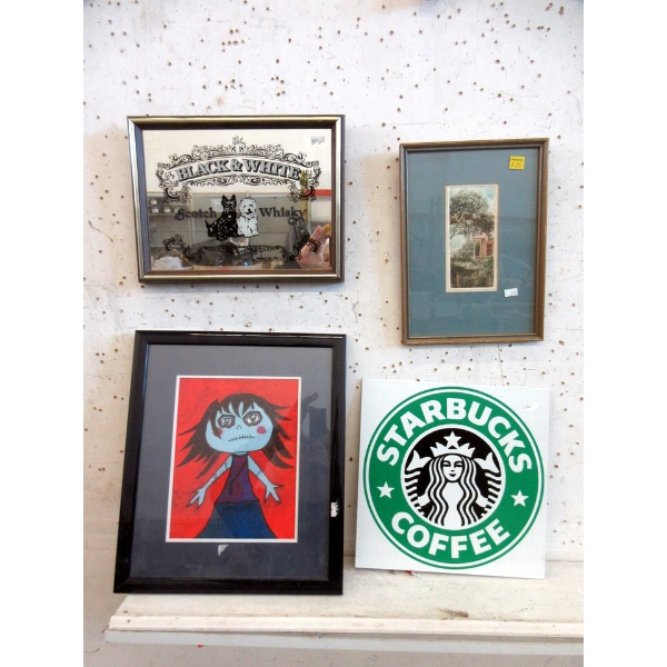 4 Piece Lot of Art and Advertising Pieces