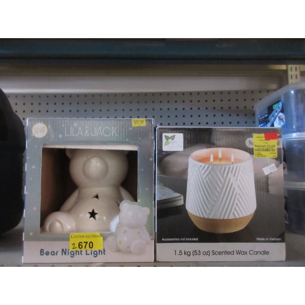 1.5 KG Scented Wax Candle & Bear Night Light. 