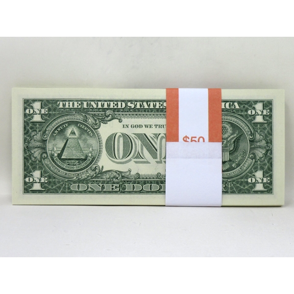 50 x $1 USD Uncirculated Sequential Numbered Bundle 