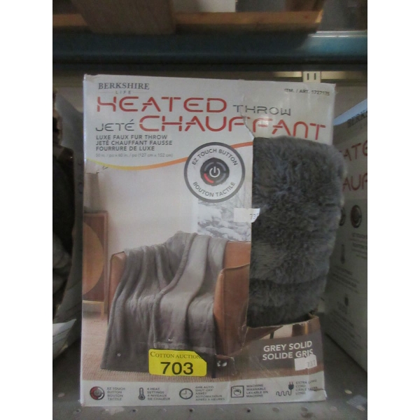 Berkshire 50" x 60" Heated Throw - Grey