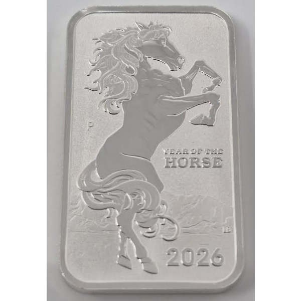 1 Oz .9999 Silver 2026 Year Of The Horse Bar