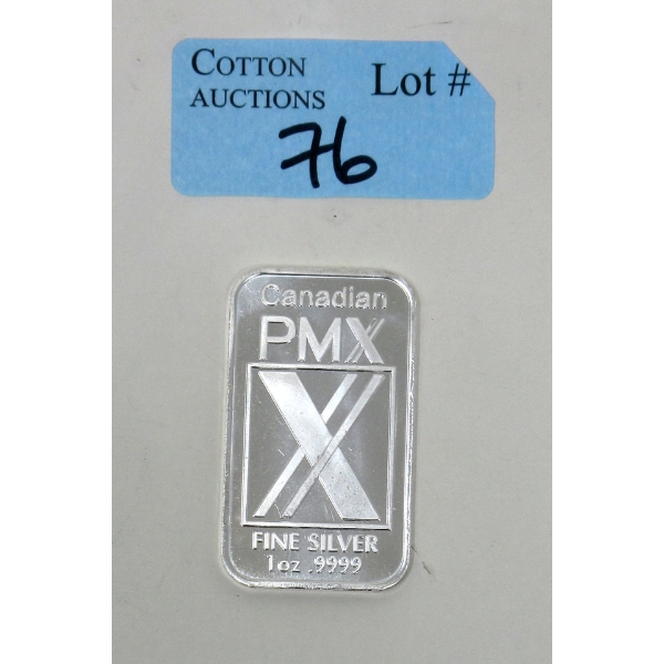 1 Oz .9999 Silver Canadian PMX Bar 