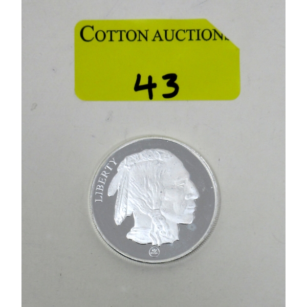 1 Oz .999 Silver Indigenous/Buffalo Round 
