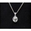 Image 1 : Sterling Silver Green Amethyst & Diamond Pendant