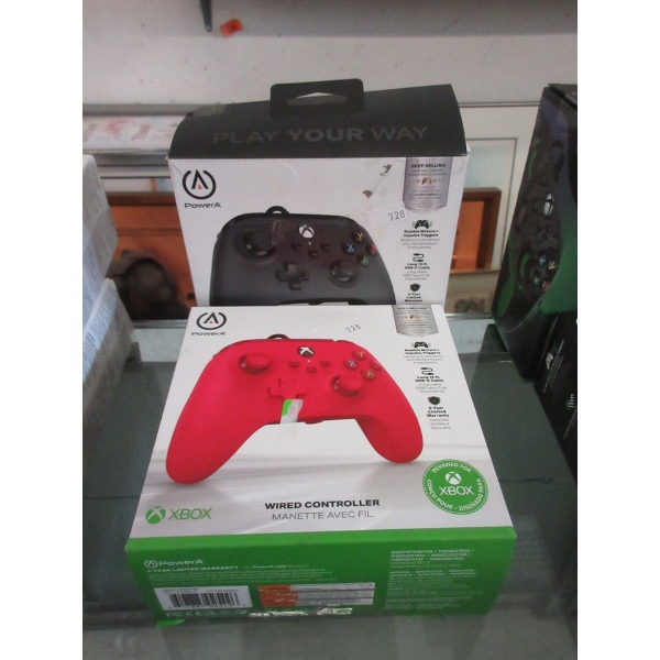 1 Red & 1 Black PowerA Xbox Wired Controllers
