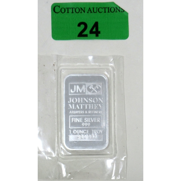 1 Oz .999 Silver Johnson Matthey Bar 