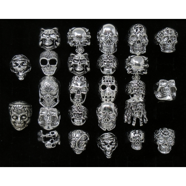 25 Assorted New Biker Style Rings 