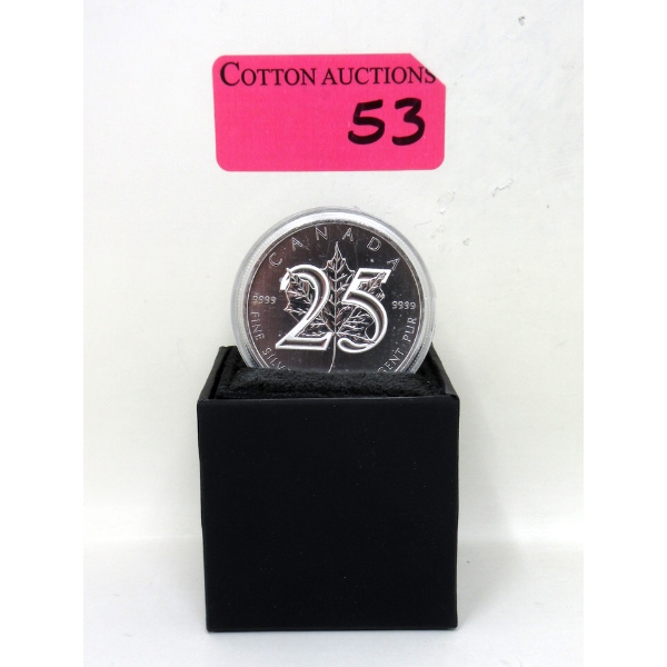 1 Oz .9999 Silver 2013 25th Anniversary Coin 