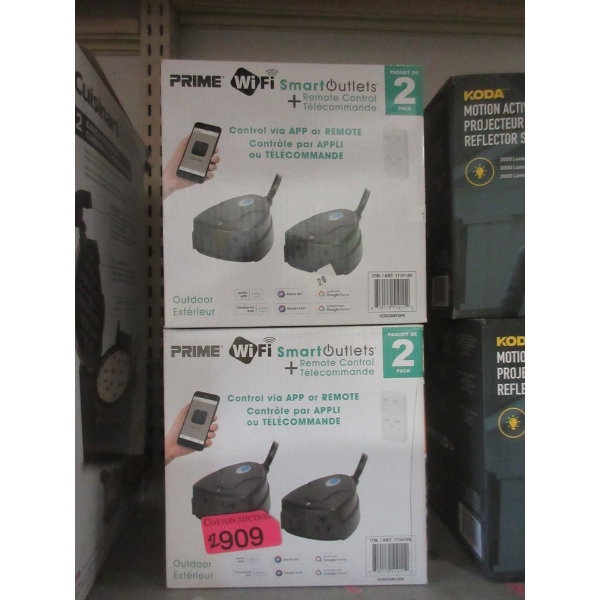 2 Packs of 2 Prime WiFi Smart Outlets w/ Remote