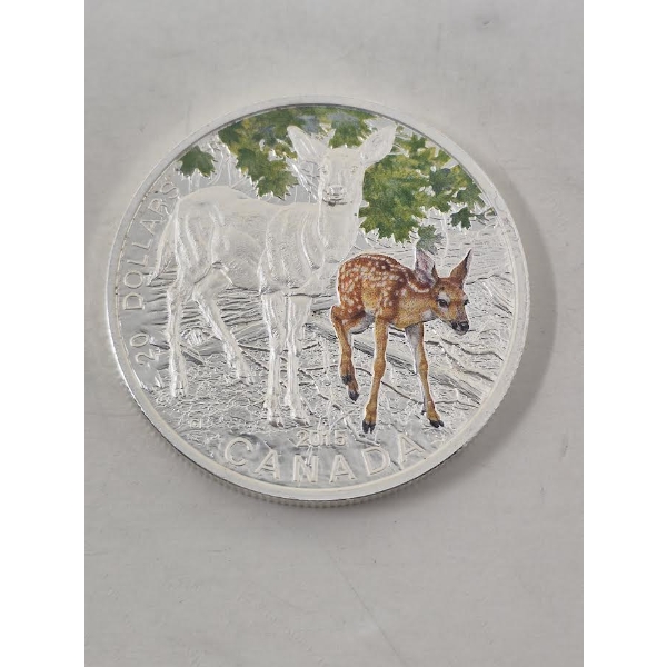 1 Oz .9999 Silver 2015 Fawn $20 Coin 
