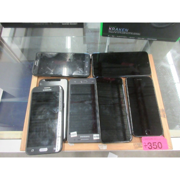 7 Assorted Preowned Cell Phones