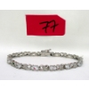 Image 1 : 6.84 CTW White Topaz & Diamond Tennis Bracelet 