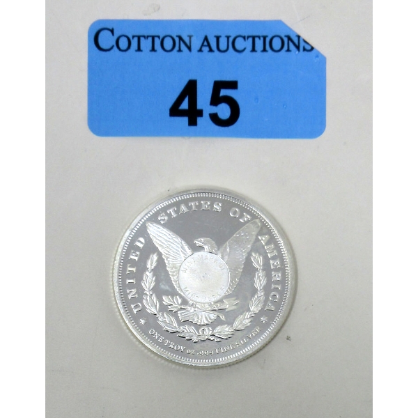 1 Oz .999 Silver Morgan Head Round 