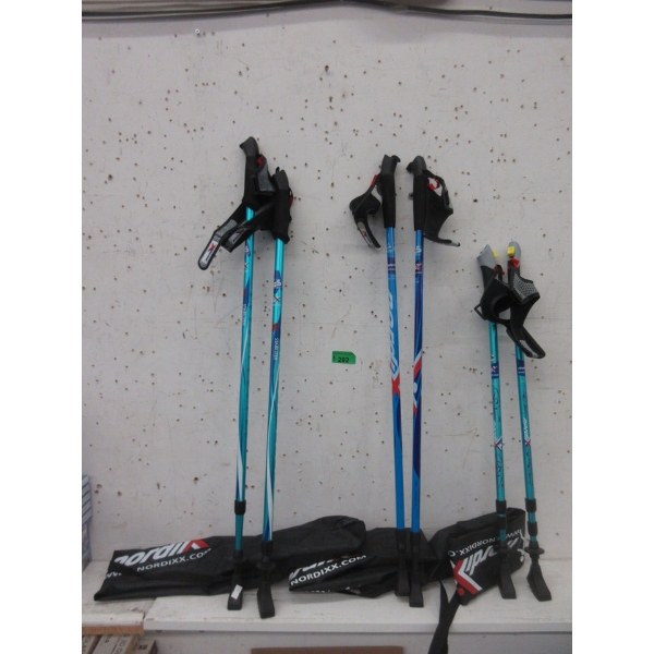 3 Sets of Nordixx Adjustable Height Walking Poles