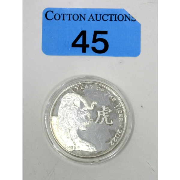 1 Oz .999 Silver 2022 Year of the Tiger Round 