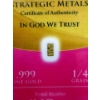 Image 2 : 4 x 1/4 Grain .999 Fine Gold Certified Bars    