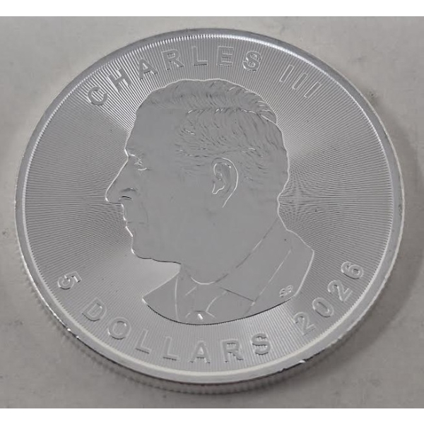 1 Oz .9999 Silver 2026 Canada Maple Leaf Coin 
