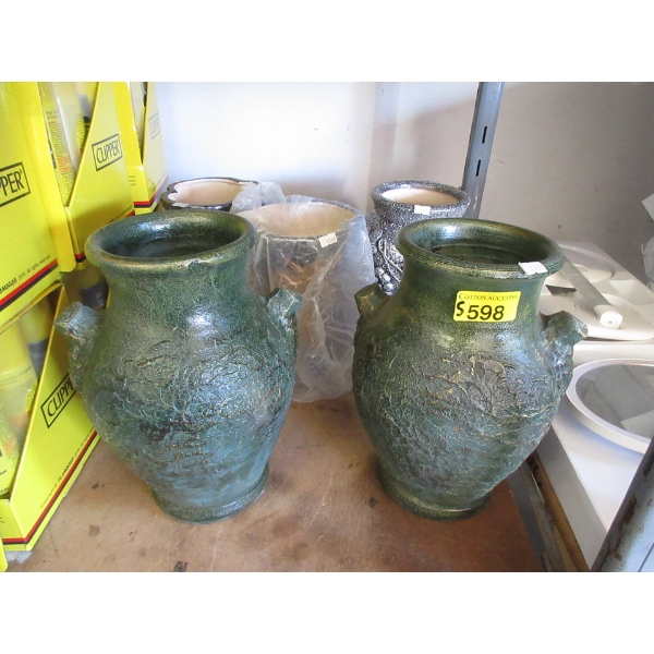 5 Assorted New Glazed Pottery Vases