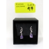 Image 2 : New Amethyst & Diamond Dangle Earrings 