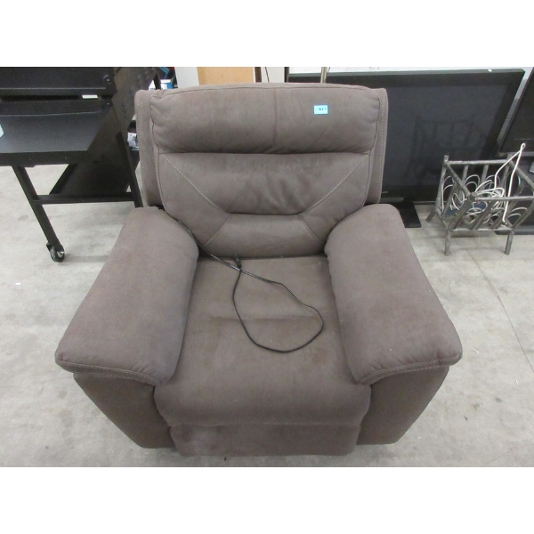Brown Microfibre Power Reclining Arm Chair