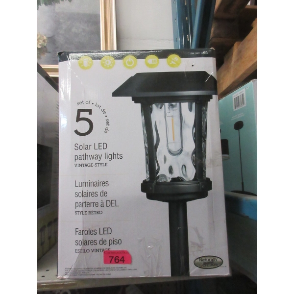 Set of 5 Solar Pathway Lights - Vintage Style 