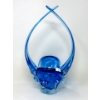 Image 1 : Mid-Century Blue to Clear Art Glass Centerpiece