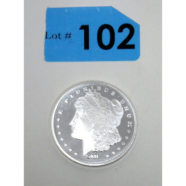 1 Oz .999 Silver Morgan Head Round 