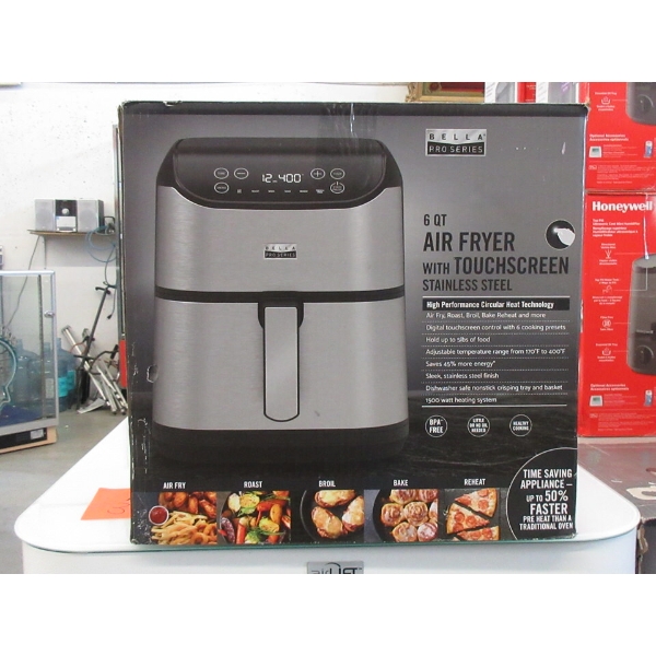 Bella Pro Stainless Steel Air Fryer - 6 QT/5.7 L