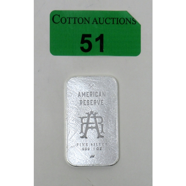1 Oz .999 Silver American Reserve Asahi Mint Bar 