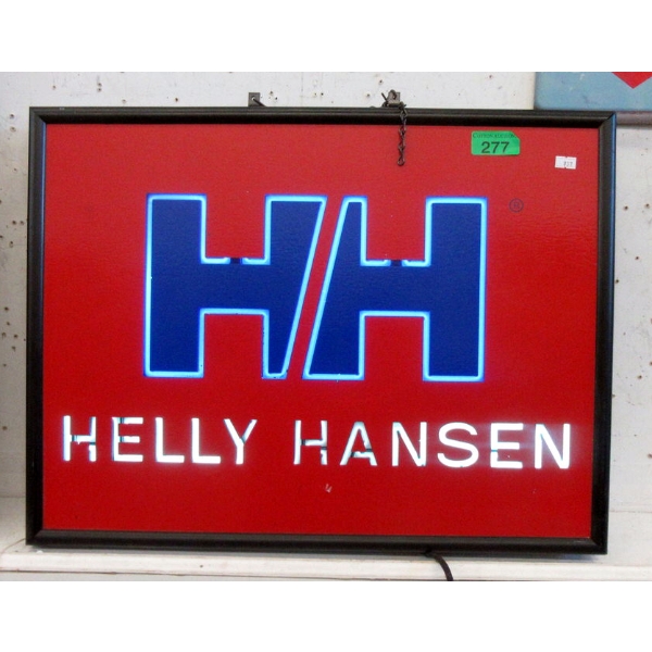 Illuminated Helly Hansen Advertising Sign