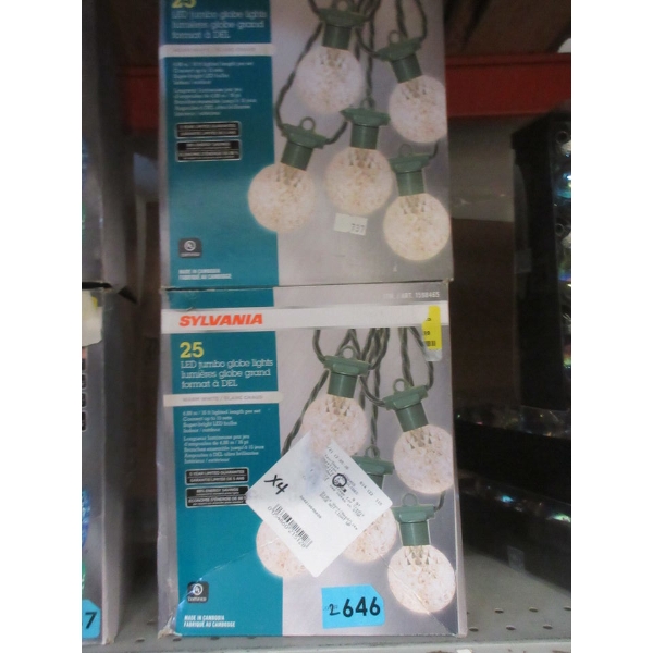2 Sylvania LED Jumbo Globe Light Strings