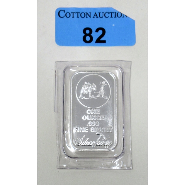 1 Oz .999 Silver Miner Mule SilverTowne Bar 