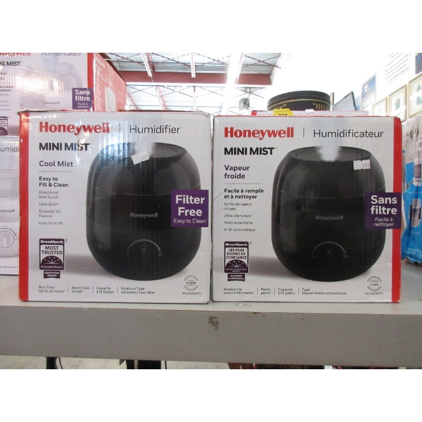 2 Honeywell Mini Mist Cool Mist Humidifiers