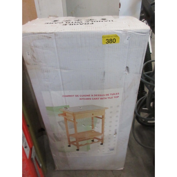 Kitchen Cart with Tile Top - Unassembled in Box