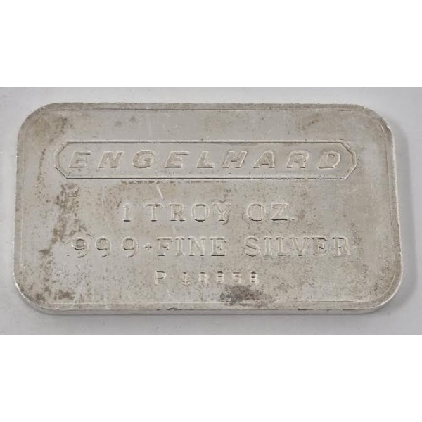 1 Oz .999+ Silver Engelhard P Series Bar